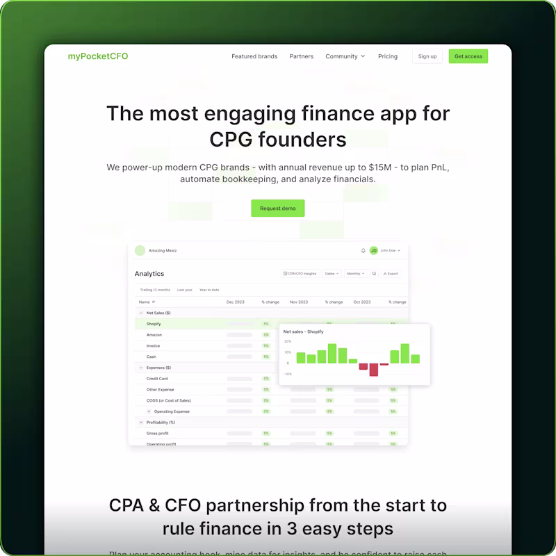 Cover image for Web app revamp for CPG-focused accounting platform