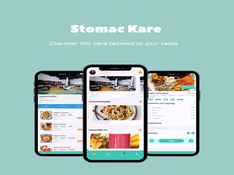 Cover image for Restaurant mobile app - Stomac Kare