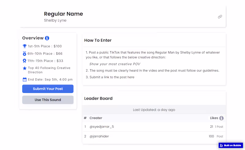 Cover image for Tiktok Leaderboard