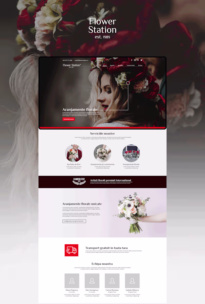 Cover image for Flower Station Landing Page