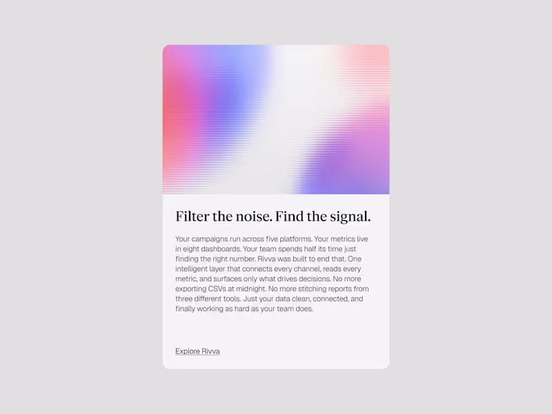 Cover image for Rivva — A brand exploration.

Built