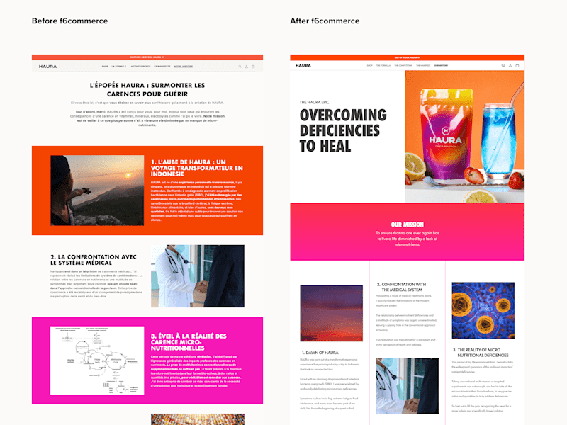 Cover image for LA-CONCURRENCE and NOTRE HISTOIRE Pages Redesign and Build