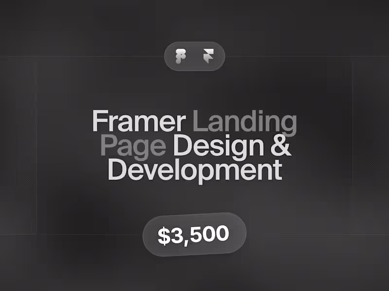 Cover image for Framer Landing Page (Design + Development)