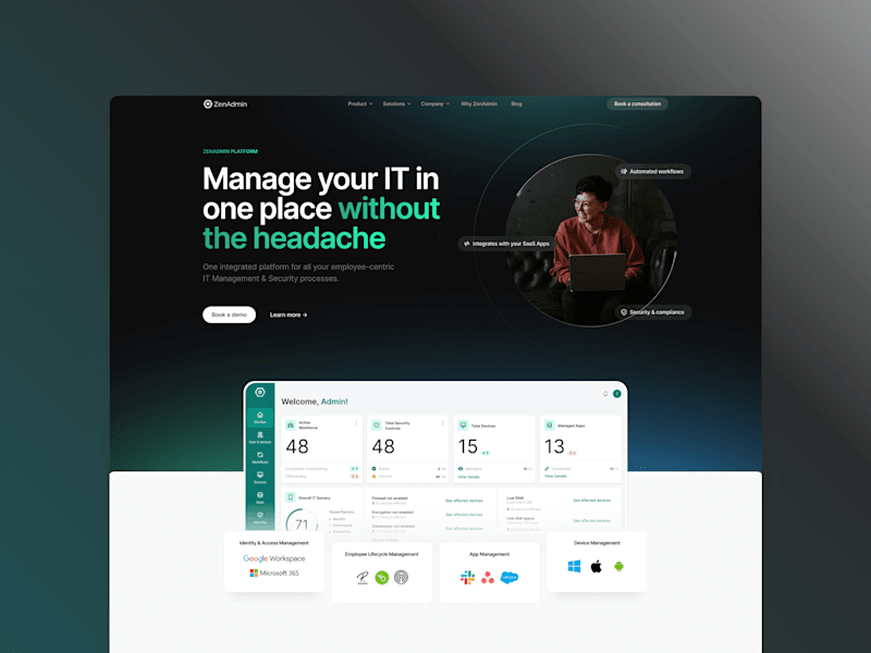 Cover image for Website Revamp for ZenAdmin