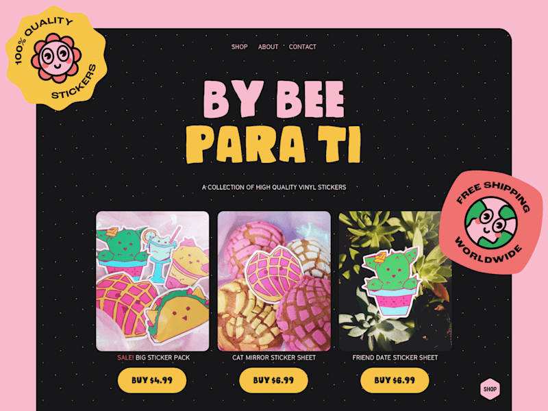 Cover image for Single-Page Sticker Shop