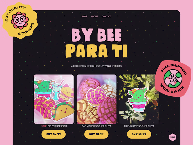 Cover image for Single-Page Sticker Shop