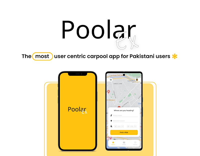 Cover image for Poolar Express (carpool app) Ui UX CaseStudy on Behance