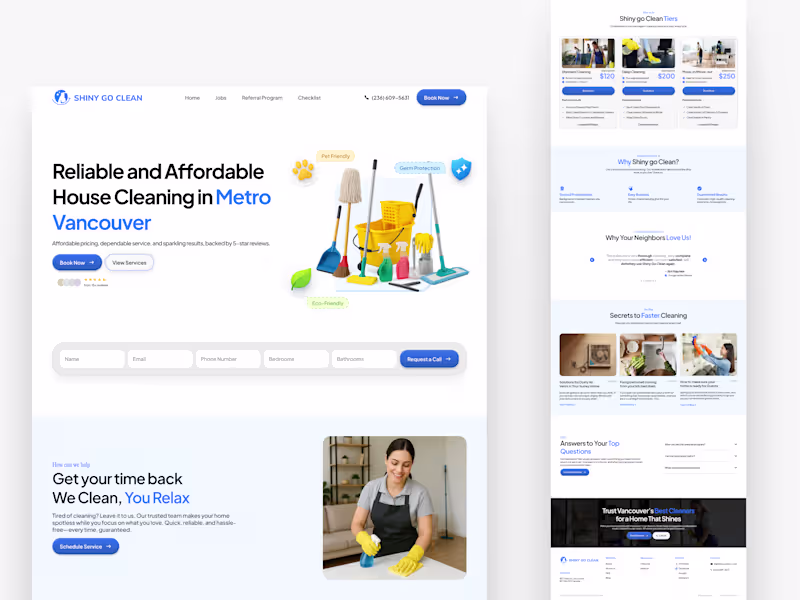 Cover image for Home Cleaning Service Website 