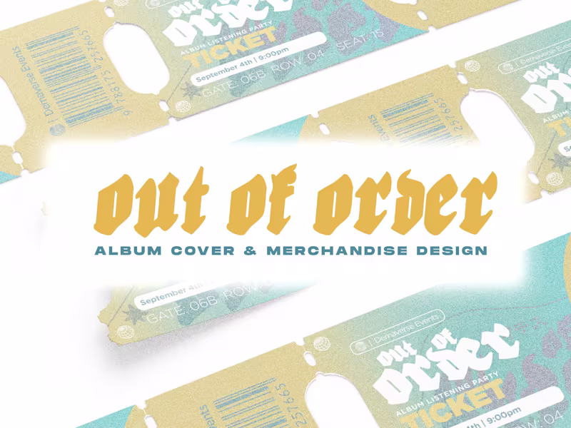 Cover image for Out Of Order Album Cover & Merchandise Design