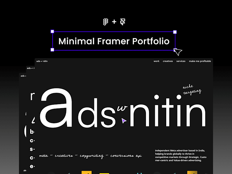 Cover image for adswithnitin.com – Minimal Framer Website