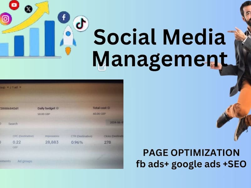 Cover image for Instagram, Twitter, and LinkedIn Social Media Marketing Expert