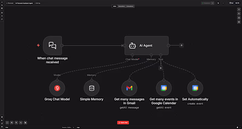 Cover image for AI Personal Assistant Agent
Built a