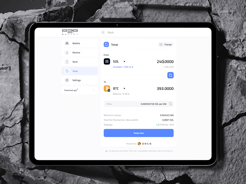 Cover image for P2P Wallet / Swap UI (Full flow, 7 screens inside)