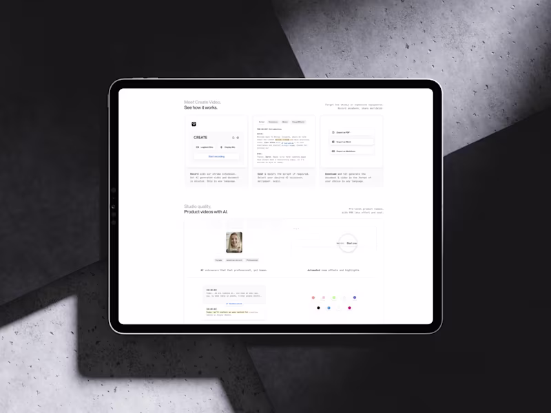 Cover image for Create Video - Landing Page & Framer Development