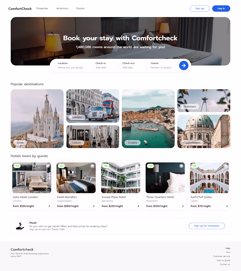 Cover image for Hotel booking website 