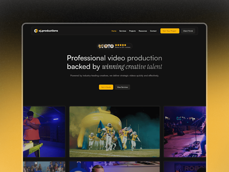 Cover image for AJ Productions | Webflow Template Customization