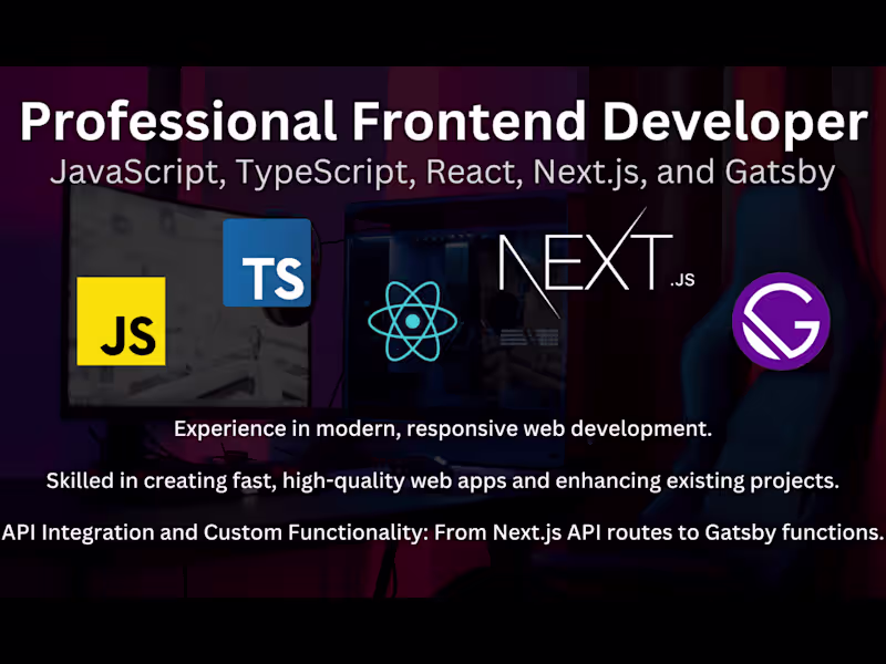 Cover image for Expert Frontend Developer: Gatsby, React, and Next.js