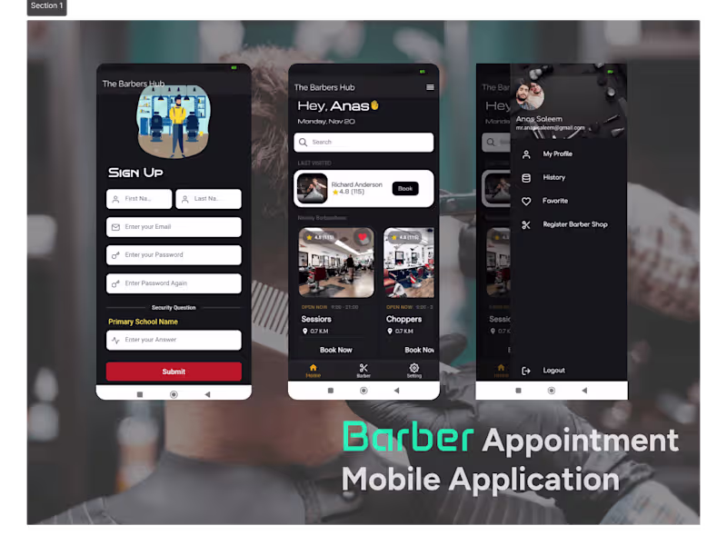 Cover image for Barber Appointment Mobile App
