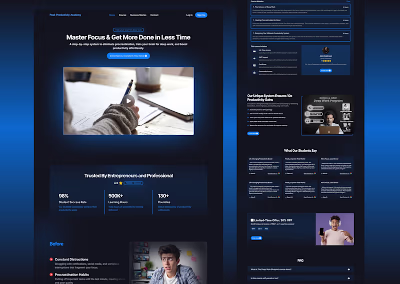 Cover image for Course Selling Website Landing Page