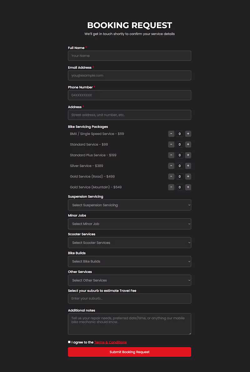 Cover image for Service Cost Estimator Booking Form with Google Maps API