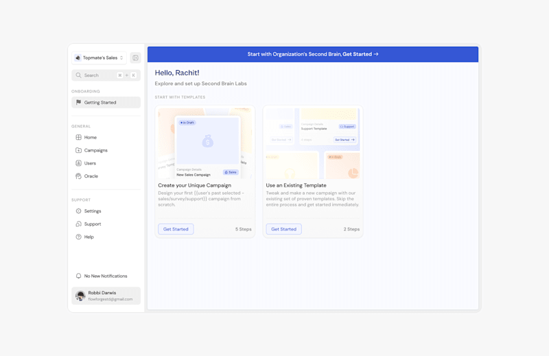 Cover image for Full Redesign of SaaS Growth Engine for Second Brain Labs