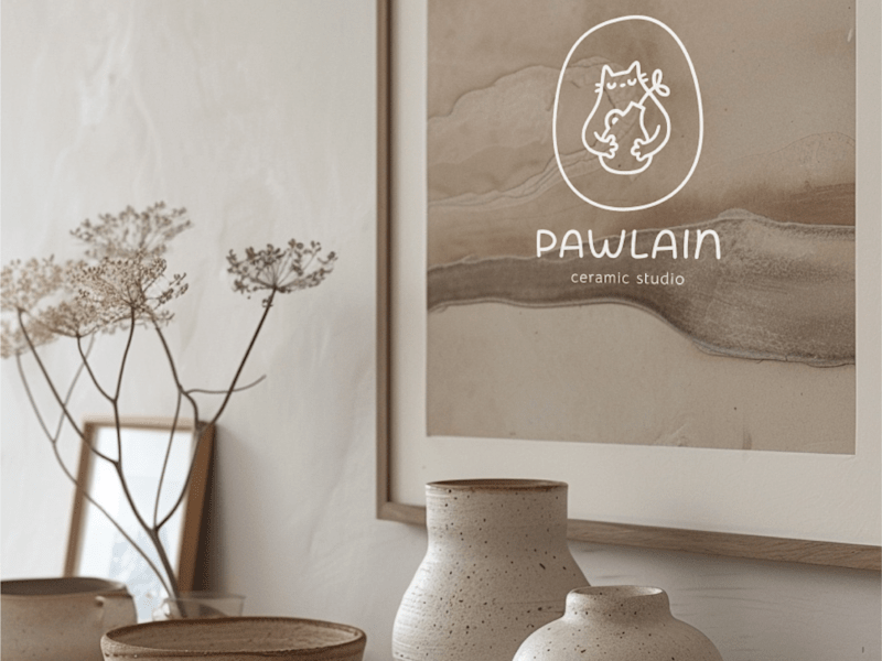 Cover image for PAWLAIN Ceramic Studio, Branding