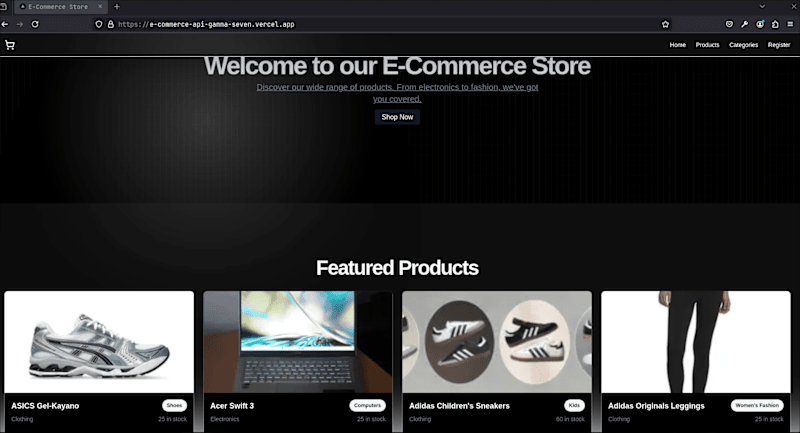 Cover image for E-Commerce API/Site