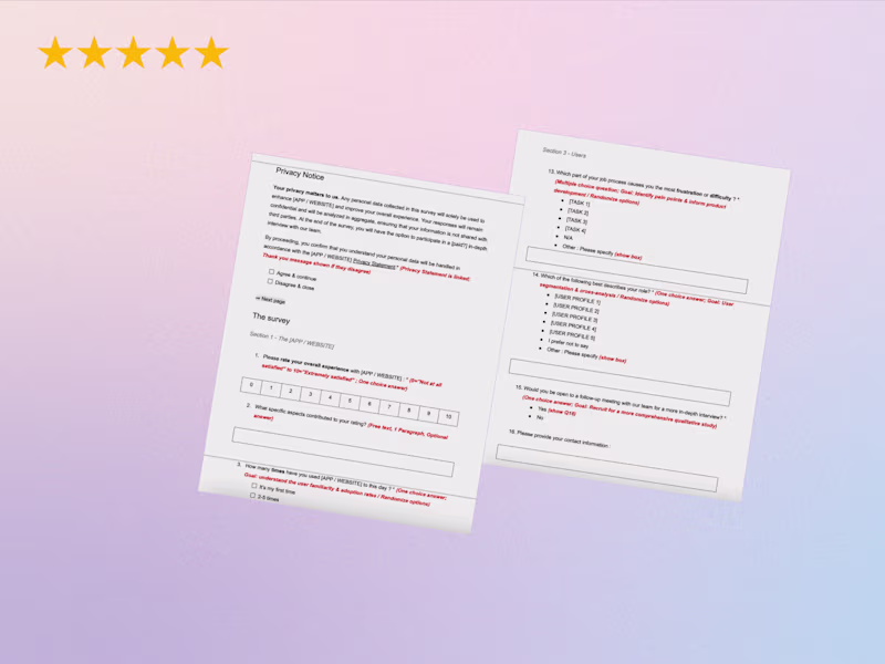 Cover image for UX Survey Design