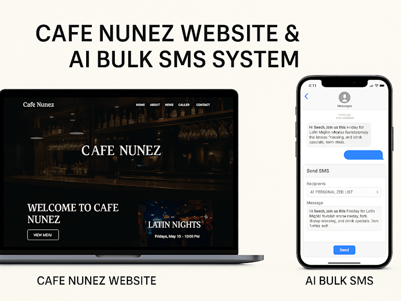 Cover image for Cafe Nunez Website & AI-Powered Bulk SMS System