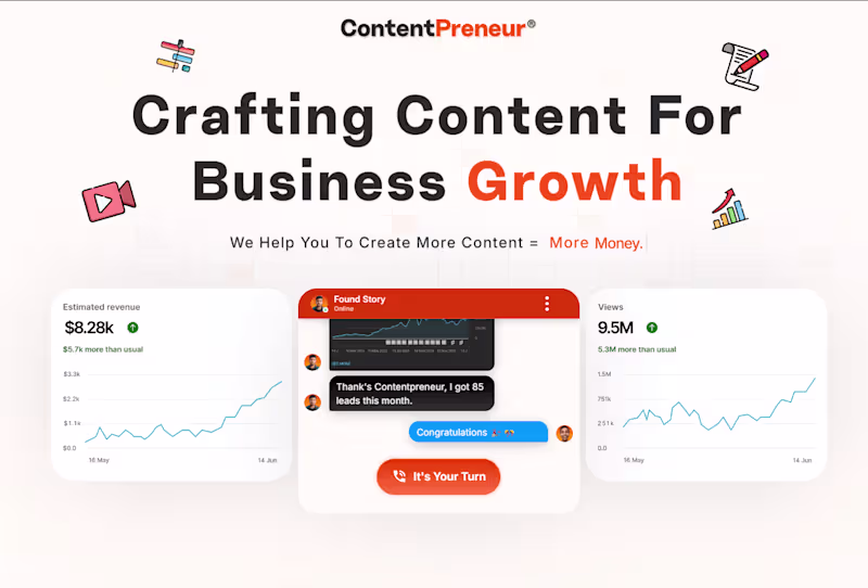 Cover image for Contentpreneur.AI: Landing Page Design and Framer Development