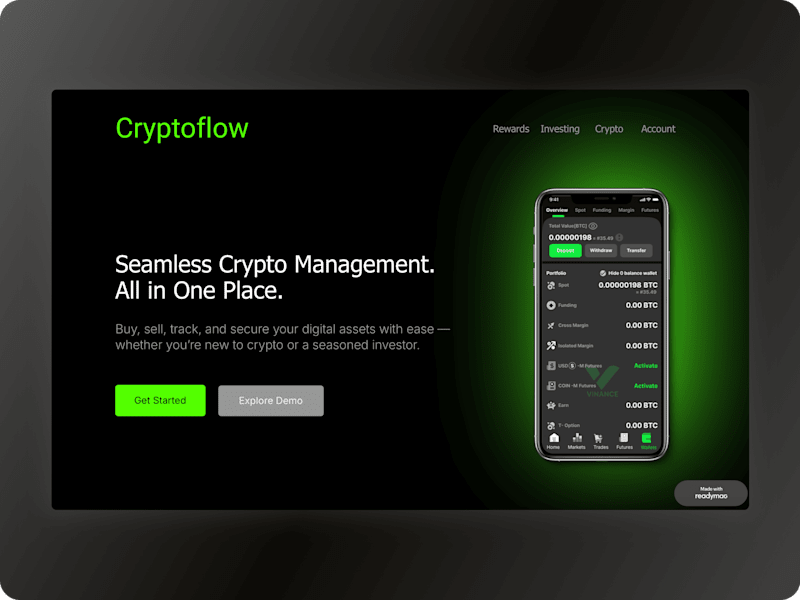 Cover image for CryptoFlow - Built with Readymag
