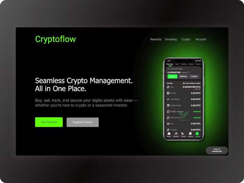 Cover image for CryptoFlow - Built with Readymag