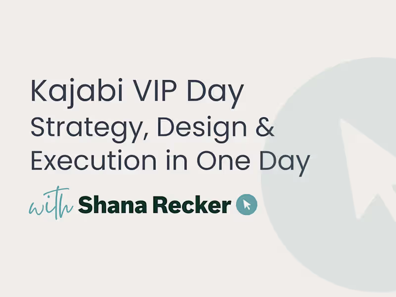 Cover image for VIP DAY Kajabi Setup & Design Services