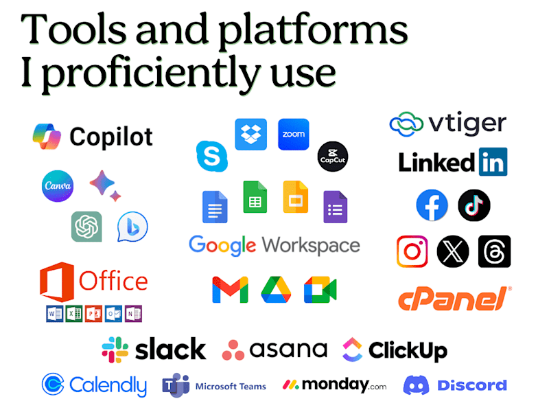 Cover image for Tools and platforms I proficiently use