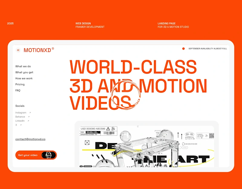 Cover image for 3D Motion Studio Web Design | Landing