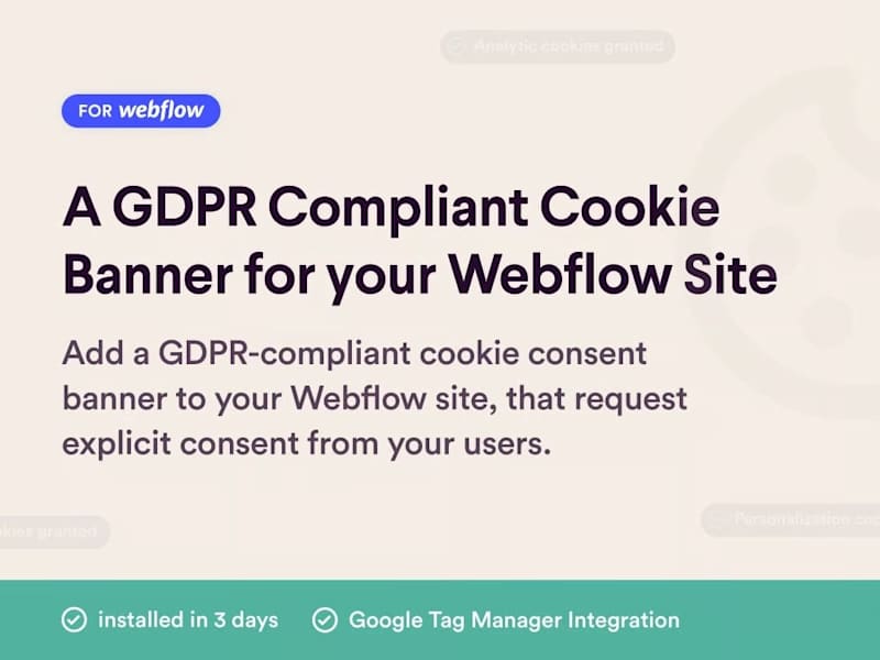 Cover image for Get A GDPR-compliant Cookie Banner For Your Webflow Site