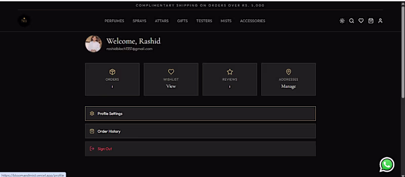 Cover image for Bloom & Mist E-commerce Store