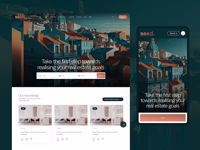 Cover image for Seed Real Estate website