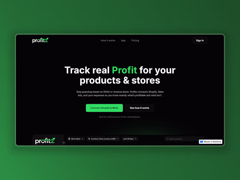 Cover image for Profitz | Webflow Development