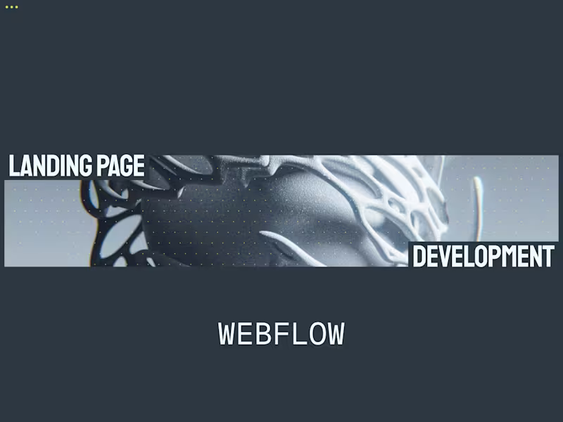 Cover image for [Webflow] Website Development [3D-Optimization included]