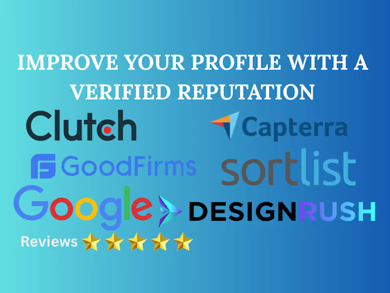 Cover image for I will optimize clutch goodfirm upcity designrush sortlist gmb