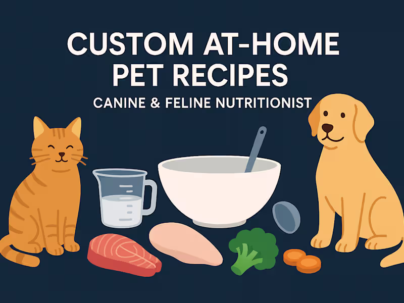 Cover image for 🐕 Custom At-Home Pet Recipes (Canine & Feline Nutritionist)