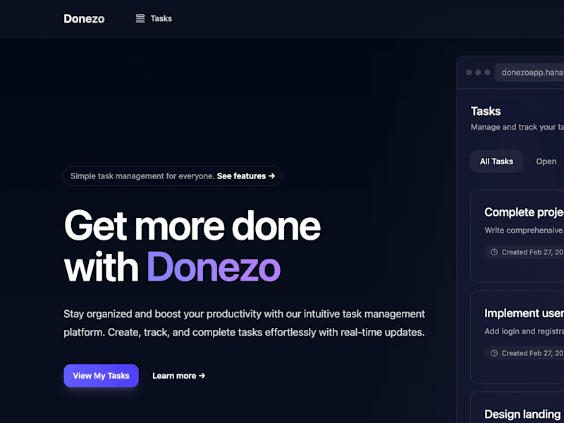 Cover image for Donezo - Task Management Made Simple