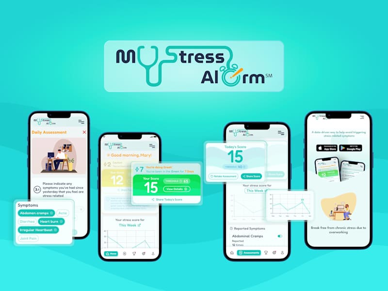 Cover image for MyStressAlarm Branding and Mobile App Design