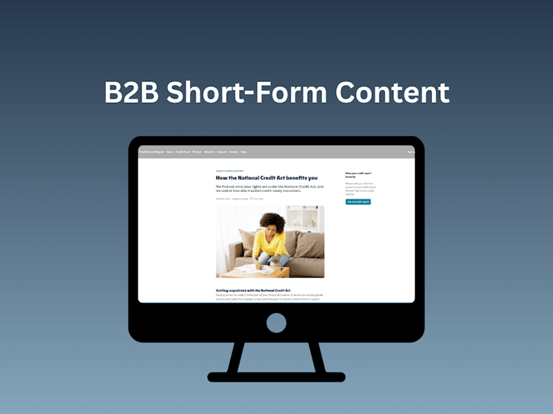 Cover image for B2C Short-Form Content | Personal Finance