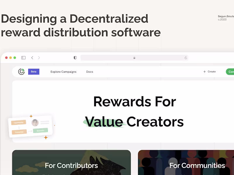 Cover image for End-to-End Design of CommonValue Web Experience