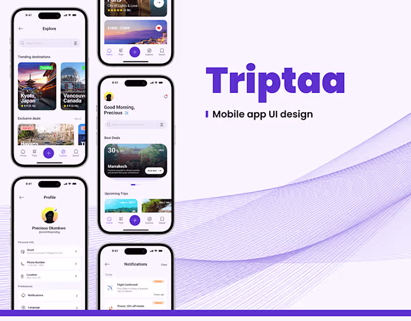 Cover image for Triptaa Mobile App UI Design :: Behance