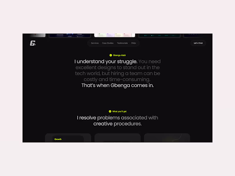 Cover image for Framer Portfolio website for Gbenga Alabi