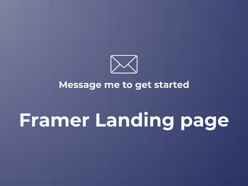 Cover image for Framer Landing page