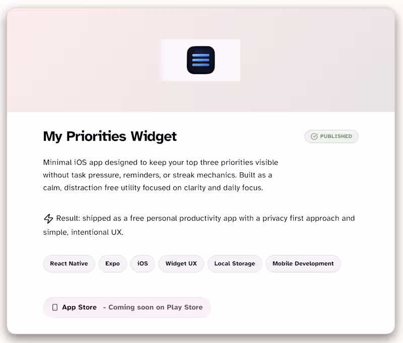 Cover image for Published calm, privacy first iOS